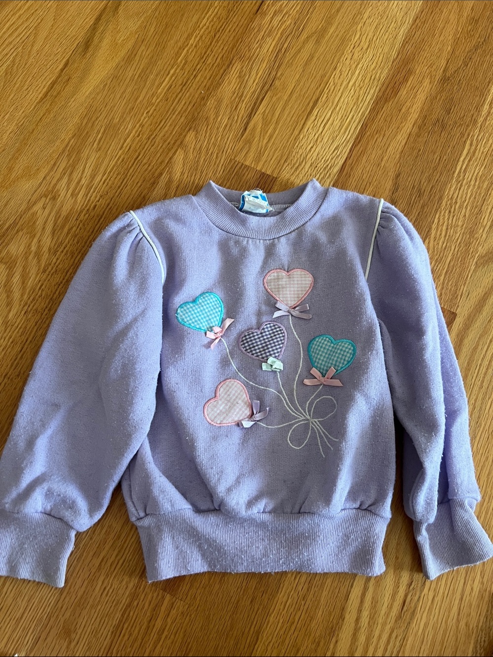 Vintage Joggles Children's Lavender Heart Balloon Sweatshirt size 6